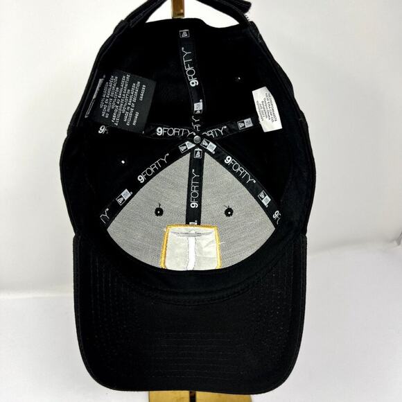 New Era 9Forty Baseball Hat Men One Size Fits Black Hook & Loop Adjustable Cap - Picture 5 of 8